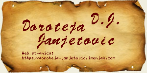Doroteja Janjetović vizit kartica